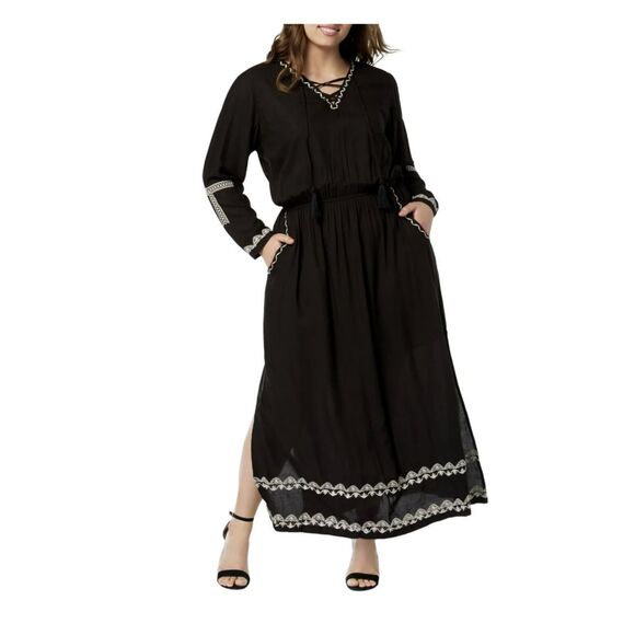 NY Collection Womens Plus Long Sleeves Embroidered Maxi Dress, Large, NWT - Picture 1 of 6